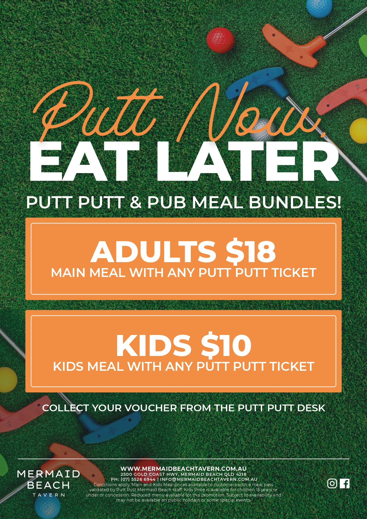 Putt Now Eat Later - Meal Deal